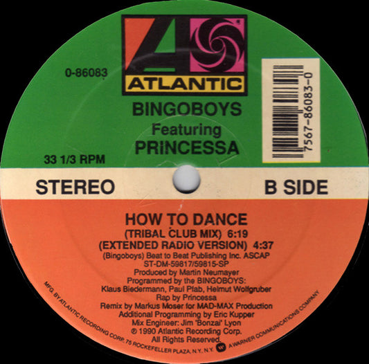 Bingoboys Featuring Princessa (2) : How To Dance (12", Single)