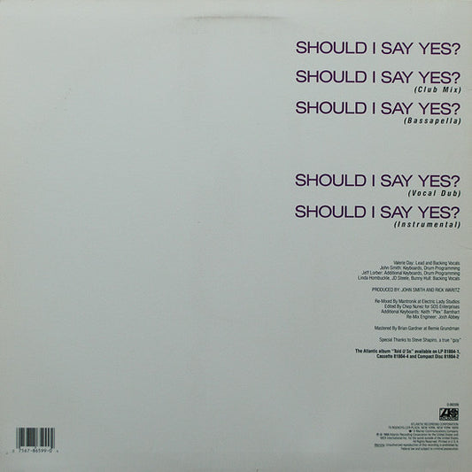 Nu Shooz : Should I Say Yes? (12")