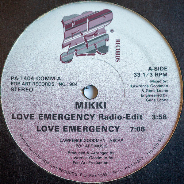 Mikki* : Love Emergency (12")