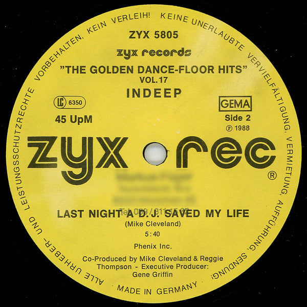 Shock (3) / Indeep : The Golden Dance-Floor Hits Vol. 17 (12")