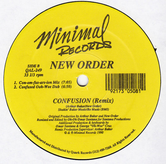 New Order : Confusion (Remix) (12")