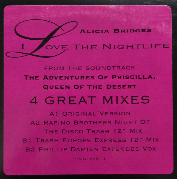 Alicia Bridges : I Love The Nightlife (Disco 'Round) (12", Promo)