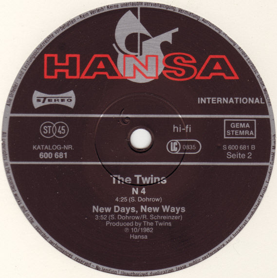 The Twins : Face To Face - Heart To Heart (12", Single)