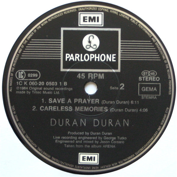 Duran Duran : Save A Prayer (12", Single)