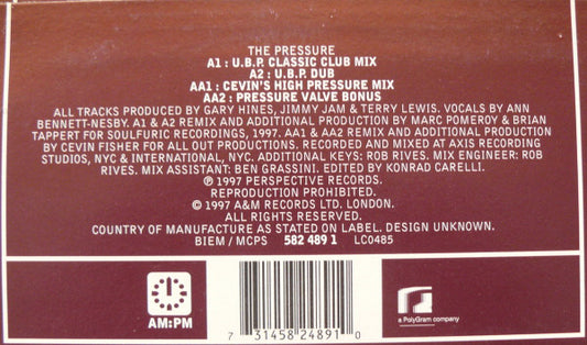 Sounds Of Blackness : The Pressure (U.B.P. / Cevin Fisher Mixes) (12", Single)