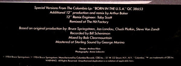 Bruce Springsteen : Cover Me (12", Pit)