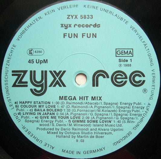 Fun Fun : Mega Hit Mix (12", P/Mixed)