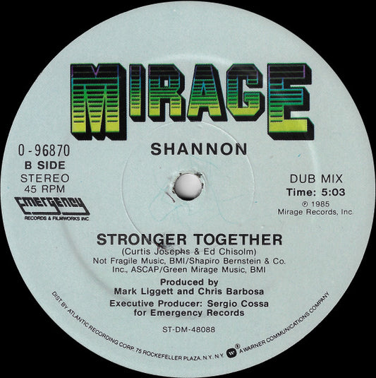 Shannon : Stronger Together (12", Single)