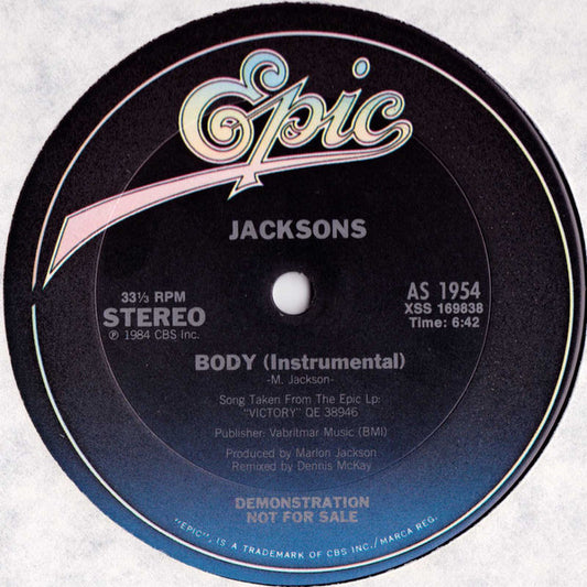 Jacksons* : Body (12", Single, Promo)