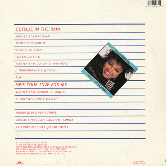 Gwen Guthrie : Outside In The Rain (12", Single)