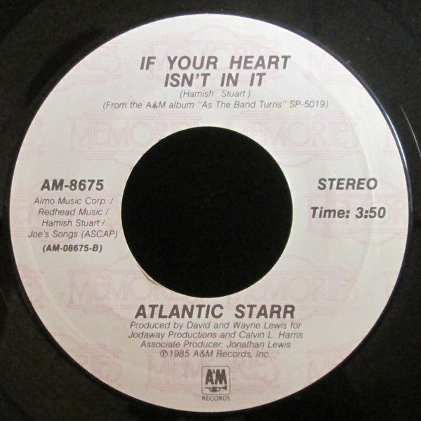 Atlantic Starr : Secret Lovers / If Your Heart Isn't In It (7", Single, RE)