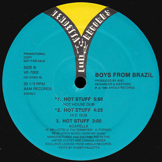 Boys From Brazil : Hot Stuff (12", Promo)