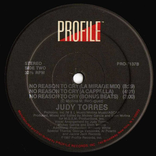 Judy Torres : No Reason To Cry (12")