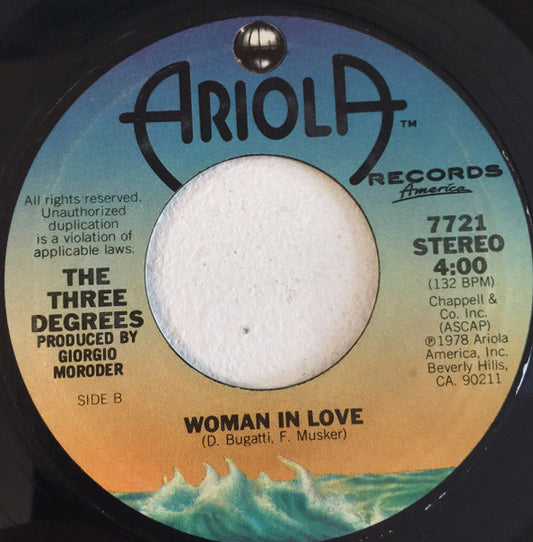 The Three Degrees : Giving Up, Giving In (7", Styrene, Ter)