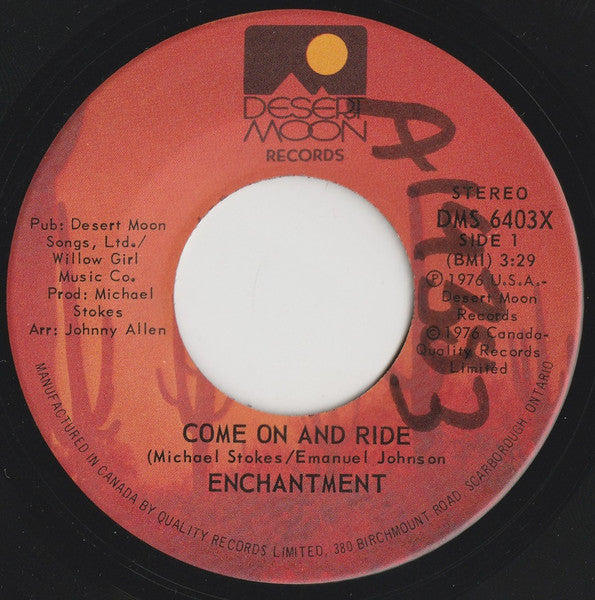 Enchantment : Come On And Ride (7")