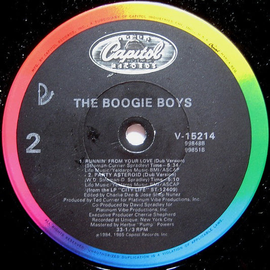 The Boogie Boys* : Runnin' From Your Love / Party Asteroid (12")