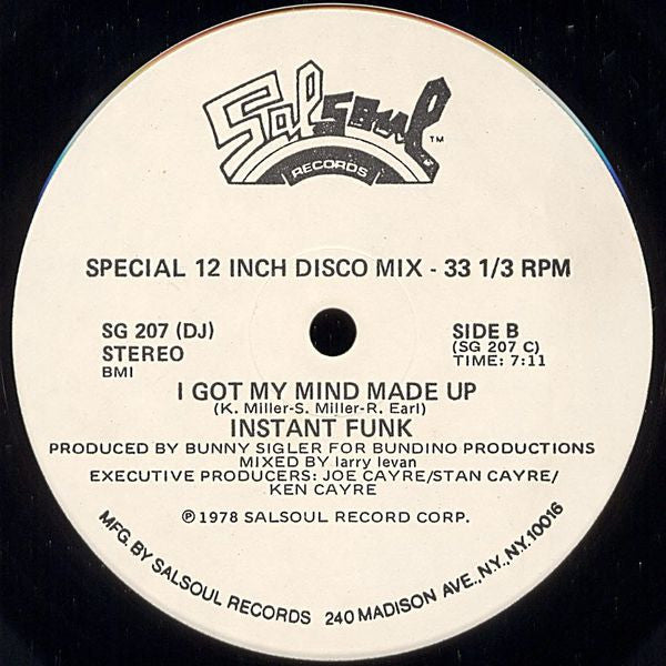 Instant Funk : I Got My Mind Made Up (12", Single, Promo)