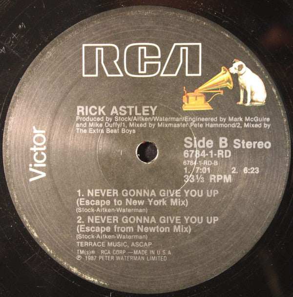 Rick Astley : Never Gonna Give You Up (12", Maxi)