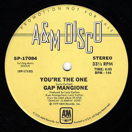 Gap Mangione : Dancin' Is Makin' Love (12", Promo)