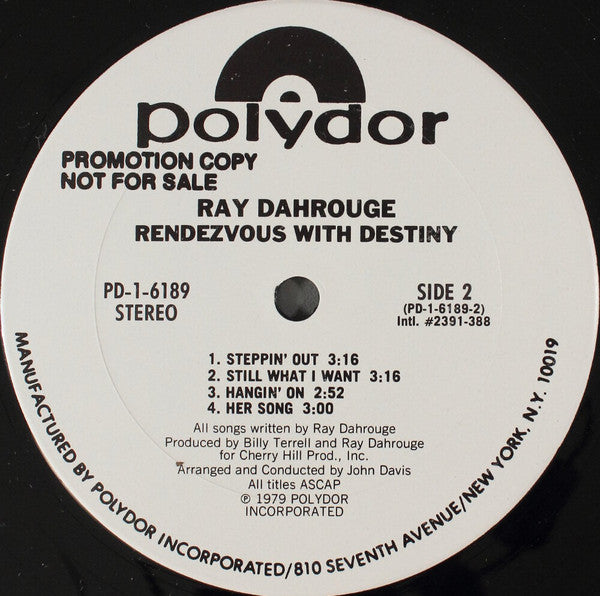 Ray Dahrouge : Rendezvous With Destiny (LP, Album, Promo)