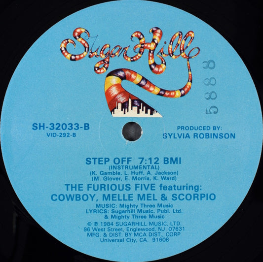 The Furious Five Featuring Cowboy, Melle Mel & Scorpio (3) : Step Off (12")