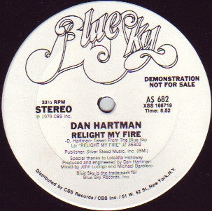 Dan Hartman : Vertigo / Relight My Fire (12", Promo)