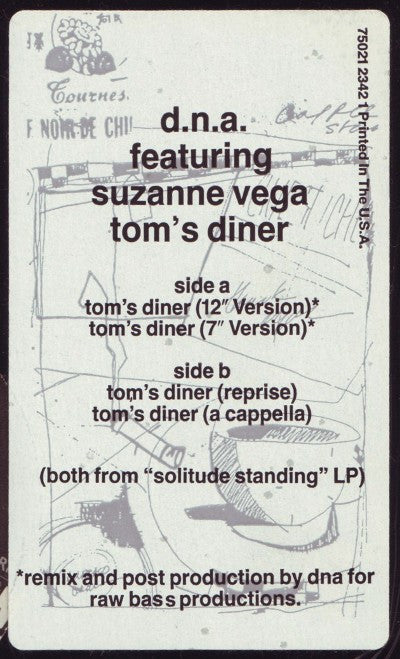 D.N.A.* Featuring Suzanne Vega : Tom's Diner (12", Single)