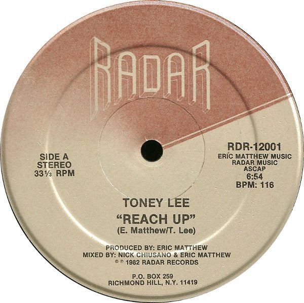 Toney Lee : Reach Up (12", Single)
