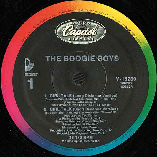 Disco de Vinil - Boogie Boys - Girl Talk (12", Single) VG+