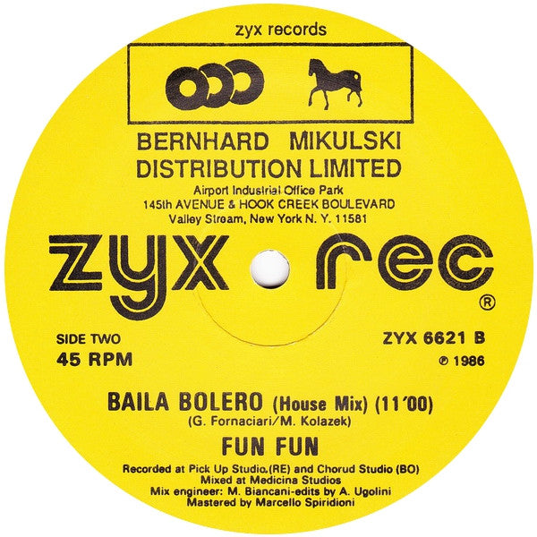 Disco de Vinil - Fun Fun - Baila Bolero (12", Single) VG+