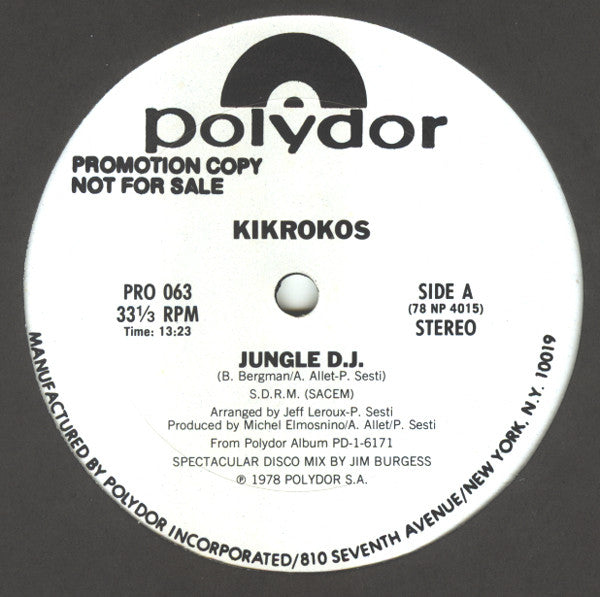 Disco de Vinil - Kikrokos - Jungle D.J. (12", Promo) VG+