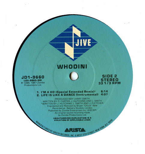 Disco de Vinil: Whodini - Life Is Like A Dance / I'm A Ho 12", Pic