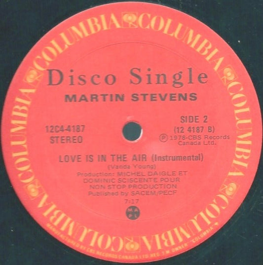 Disco de Vinil - Martin Stevens - Love Is In The Air (12") VG