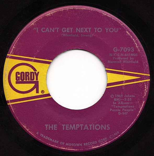 Compacto - The Temptations - I Can't Get Next To You (7", Ame) VG