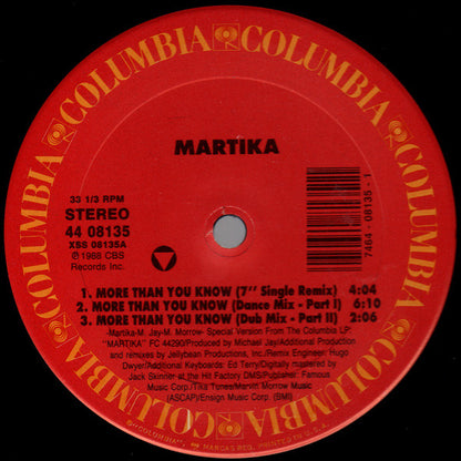 Martika : More Than You Know (12")