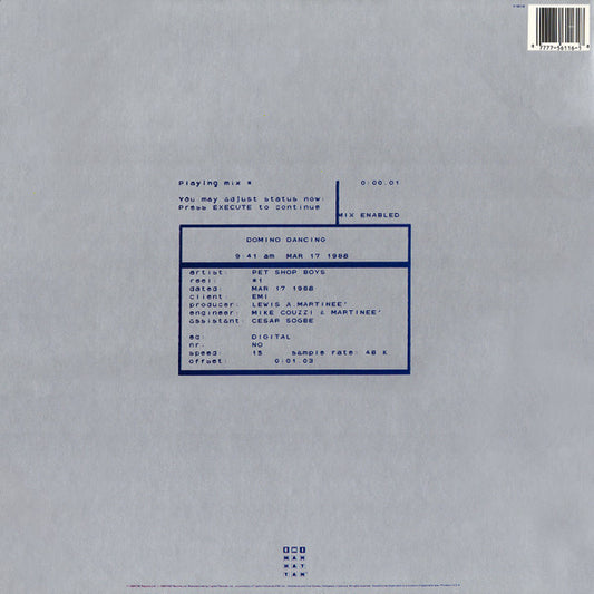 Pet Shop Boys : Domino Dancing (12", Single)