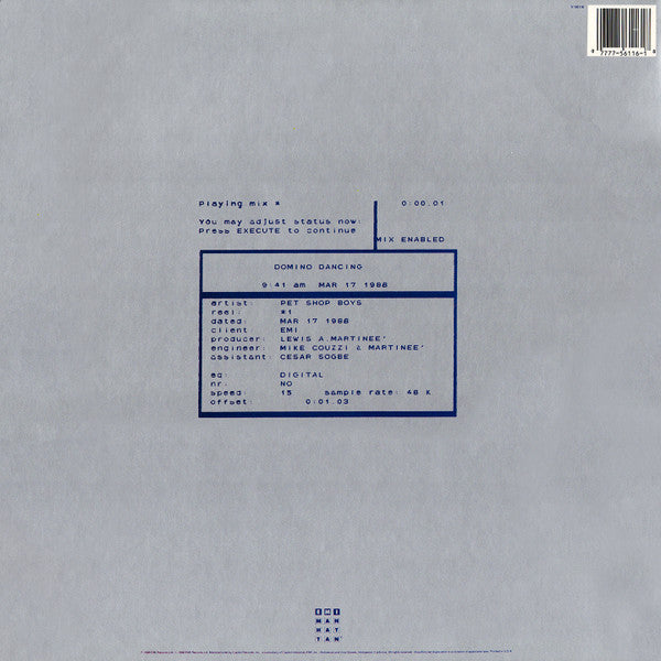 Pet Shop Boys : Domino Dancing (12", Single)