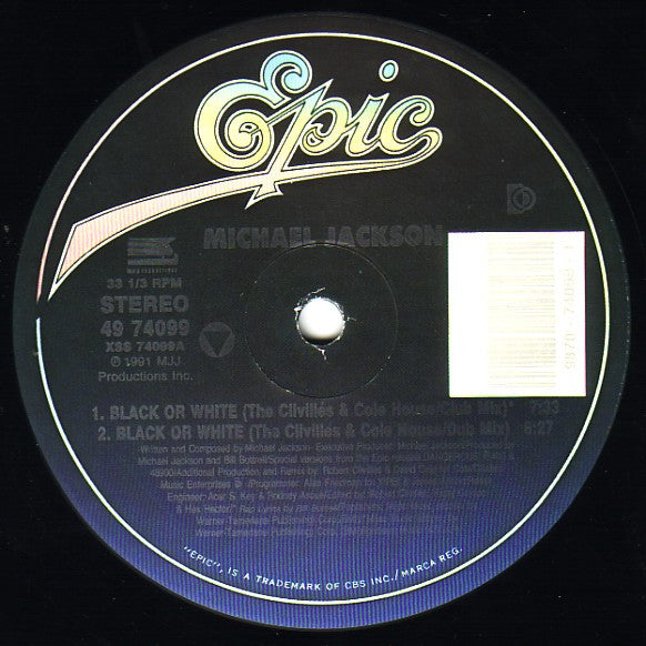 Michael Jackson : Black Or White (12", Single, Ltd)