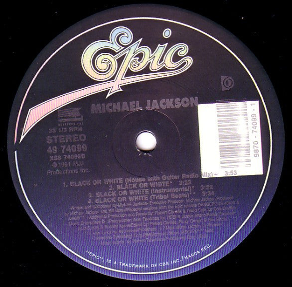 Michael Jackson : Black Or White (12", Single, Ltd)