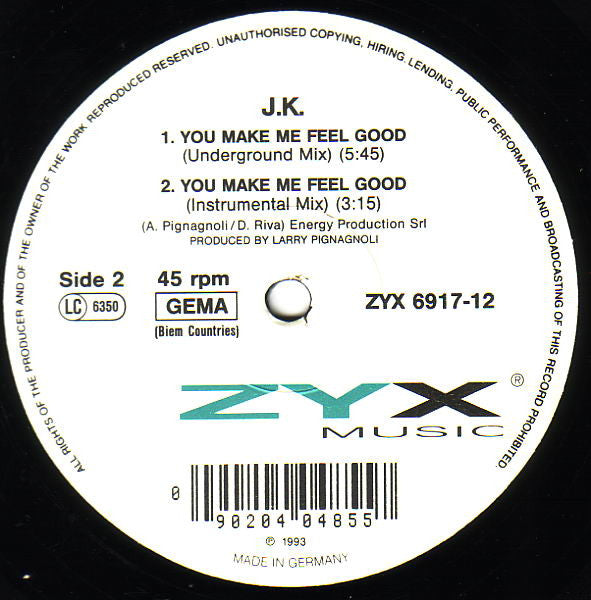 J.K. : You Make Me Feel Good (12")