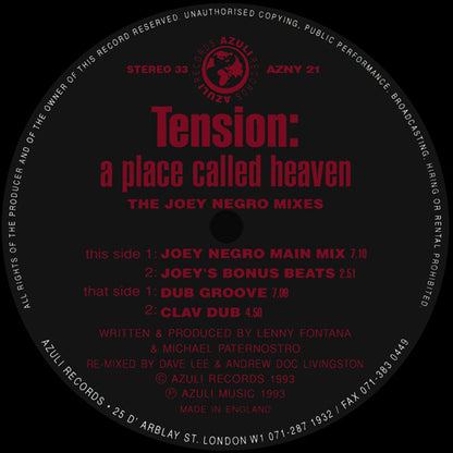 Tension : A Place Called Heaven (Joey Negro Re-Mixes • Farley/Heller Mixes) (2x12", Single)