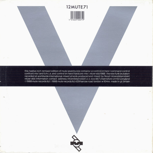 Nitzer Ebb : Control Im Here Edition Number One (Command Control Confront) (12", Single)