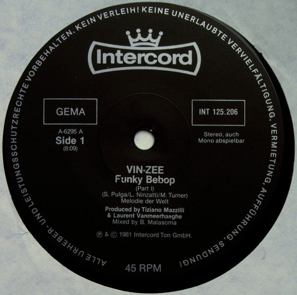 Vin-Zee* : Funky Bebop (12", Maxi)