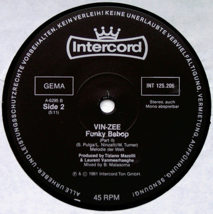 Vin-Zee* : Funky Bebop (12", Maxi)