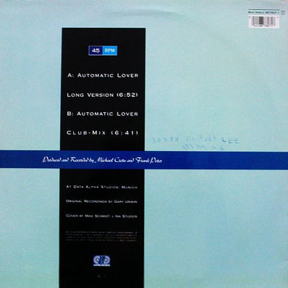 Dee D. Jackson : Automatic Lover (New Digital Version) (12", Maxi)