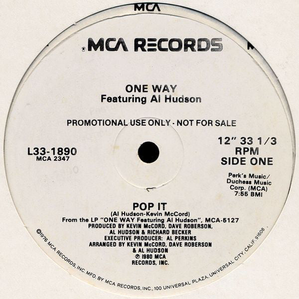 One Way Featuring Al Hudson : Pop It / I'm In Love With Lovin' You (12", Promo)