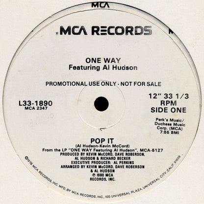 One Way Featuring Al Hudson : Pop It / I'm In Love With Lovin' You (12", Promo)