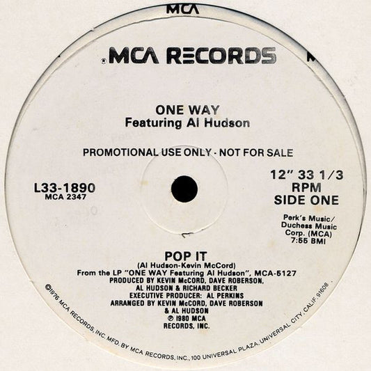 One Way Featuring Al Hudson : Pop It / I'm In Love With Lovin' You (12", Promo)