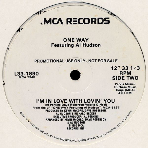 One Way Featuring Al Hudson : Pop It / I'm In Love With Lovin' You (12", Promo)
