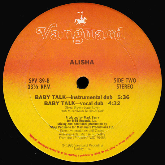 Alisha : Baby Talk (12")